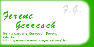 ferenc gerresch business card